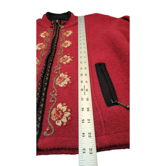 Vintage Icelandic Design Sweater Jacket Embroidered‎ Sz M Zip Up Fully Lined - Picture 10 of 11
